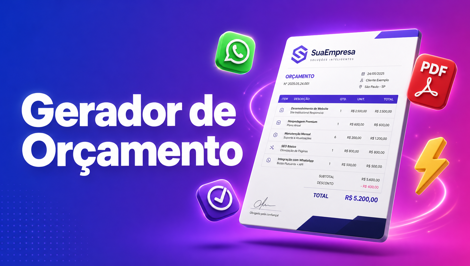 Gerador de Orçamento